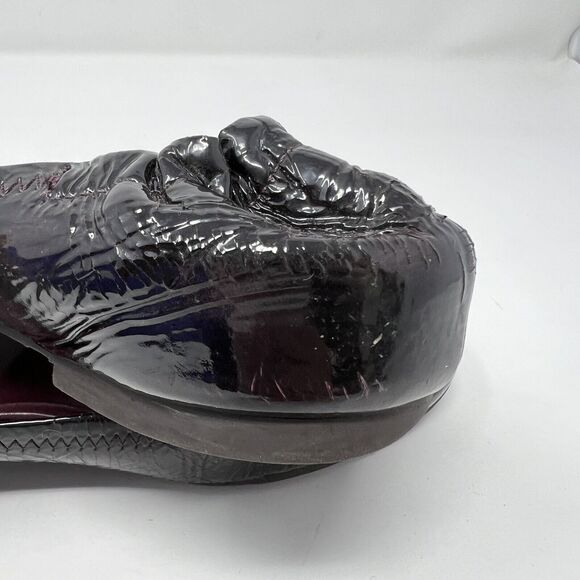 Tory Burch Reva Plum Burgundy Patent Leather Ballet Flats Women’s 8.5 - Picture 8 of 12